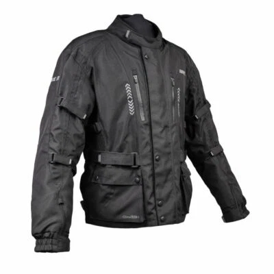 Bike It Triple Black Allwetter Wasserdicht CE AA Motorradjacke - Bild 1 von 4