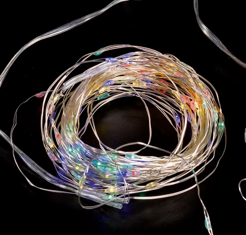 Luci Natale LED 120 MicroLED da ESTERNO BATTERIA Luce MULTICOLOR Giochi di Luce, fotografia 4 di 7