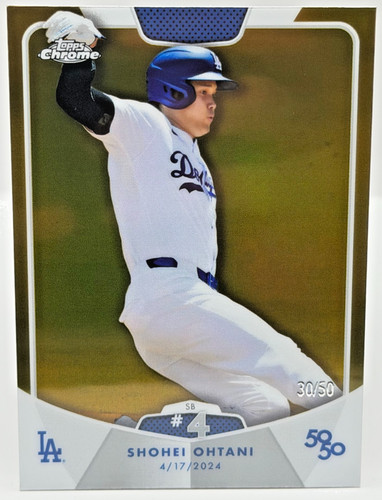 2024 Topps Chrome 50/50 Shohei Ohtani SB #4 Gold Refractor 30/50 Dodgers