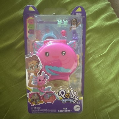 Mattel Polly Pocket Pet Connects Compact Playset w/ 3in Doll, Animal & Acc. 4pc