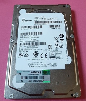 HP HPE 300GB 15K SAS 2.5'' Server Hard Drive EH0300JDXBA