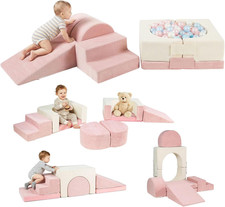 Foam Climbing Toys for Toddlers, Climbing Blocks with Ball Pit, Convertible Soft