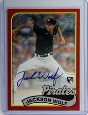 2024 Series 1 1989 Topps Baseball Red 4/25 Jackson Wolf #89BA-JWO Auto