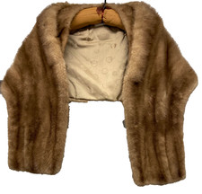 Vintage Furs By Leonard Blonde Mink Fur Shawl With Collar