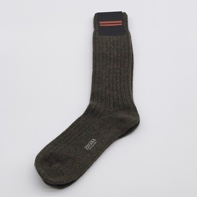 Zegna Kaschmir Socken Herren halbhoch grün UVP 120£