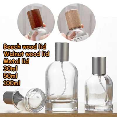 30 50 100ml Clear Glass Perfume Spray Bottle Dispenser Bottom Thickened UK