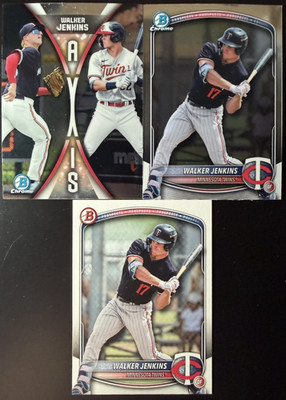 2025 Bowman Draft WALKER JENKINS Lot*3 Axis, Chrome, BD-159 - Twins