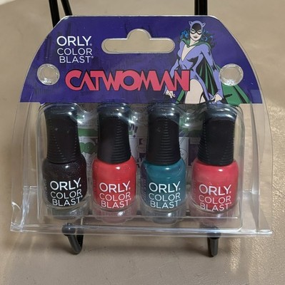 Orly Colour Blast CATWOMAM Nail Polish 4pc WB DC Comics Halloween NEW