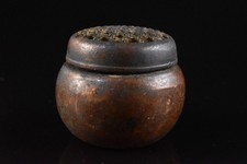 F7041: Japanese Copper Shapely INCENSE BURNER Tea Ceremony, auto Buddhist art