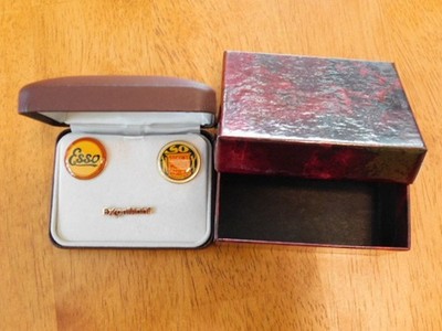  Esso Socony 100th Anniversary Lapel Pin Set W/ 14K Gold TIE TACK  $90+ in GOLD 