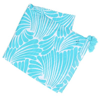 NWT KATE SPADE FLORENCE BROADHURST POOLFINGERS AQUA WHITE PAREO SCARF WRAP SKIRT