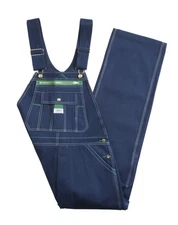 LIBERTY Rigid Denim Bib Blue Carpenters Work Overalls Size 46 x 30  -  NWOT