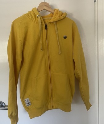 Abercrombie Fitch ZipUp Hoodie Heavy M SizeL Distressed Yellow Authentic Vintage
