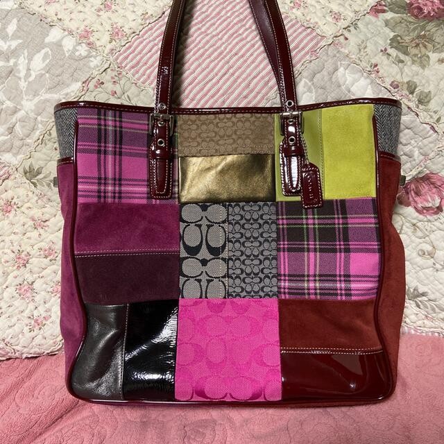 Coach Patchwork Bag Used Rare Large Crossbody, Au… - image 1