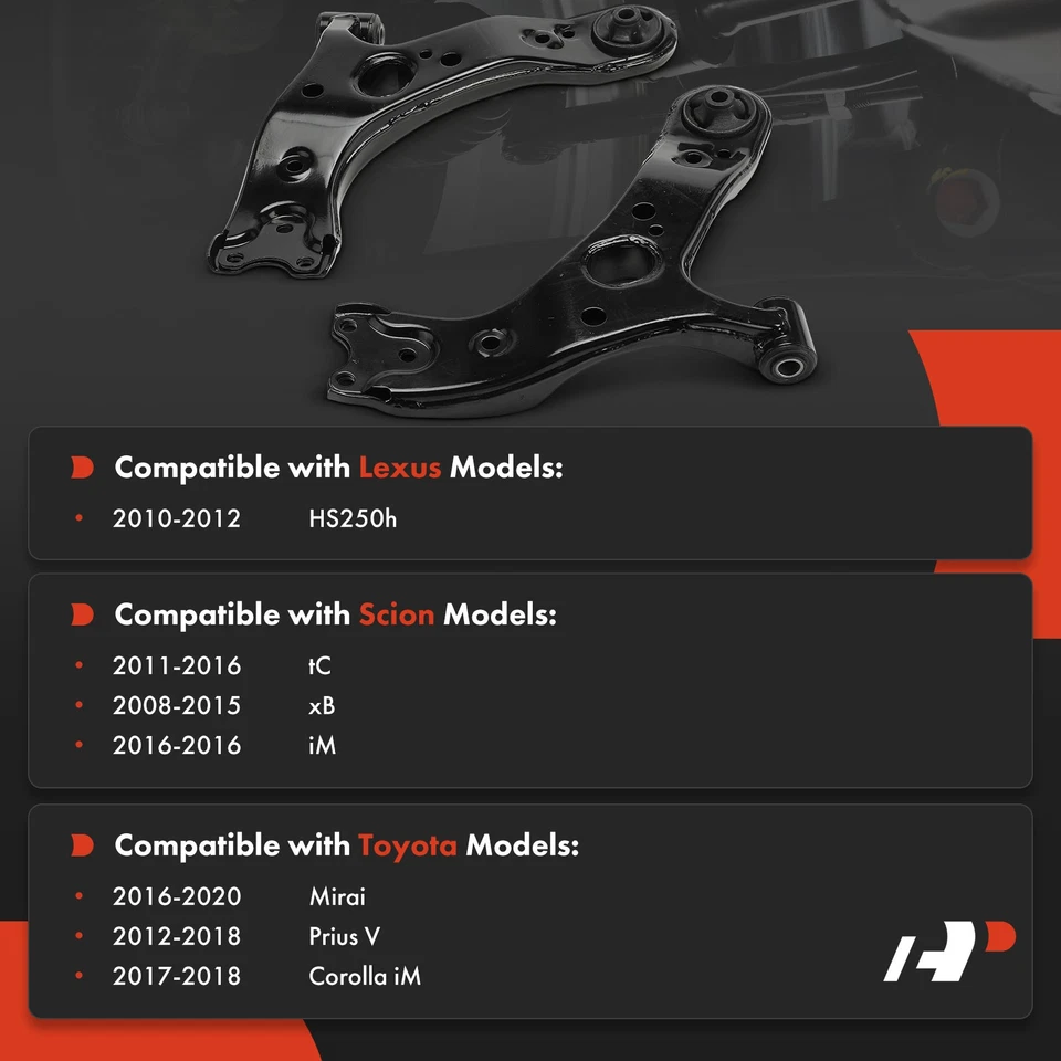 Brazo de control inferior delantero A-Premium 2x para Toyota Prius V Corolla iM Scion Lexus Foto 2 de 4