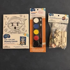 Hello Hobby  COMBO of 3 Items -FacePaint Palette, Mummy Canvas, & Haunted House