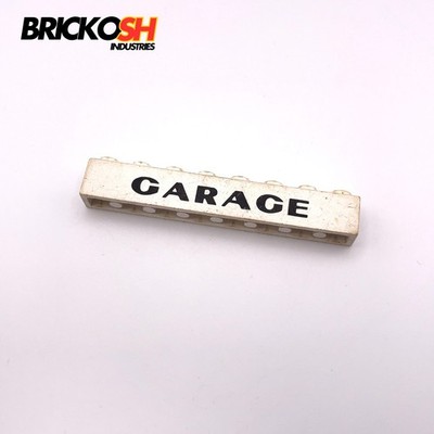 LEGO 3008p03 Stein 1x8 mit schwarzem 'GARAGE' serifenlos dickem Muster, schlicht 'G'