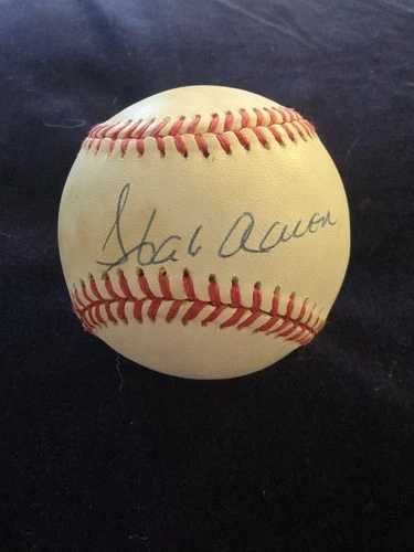Hank Aaron Braves Signed NL  Baseball - JSA