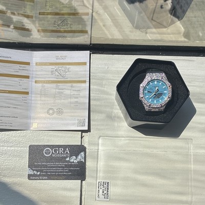 *ICED OUT* Casio G-SHOCK Ana-Digi Quartz 200m Blue Dial Clear Resin Watch w/ Box