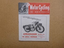 1949 MOTOR CYCLING IN AUSTRALIA MAGAZINE PUBLICATION- APRIL- AMBASSADOR III