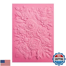 BAOFALI 3D Embossing Folder for Card Making,Rose Garden Clear Plastic Texture
