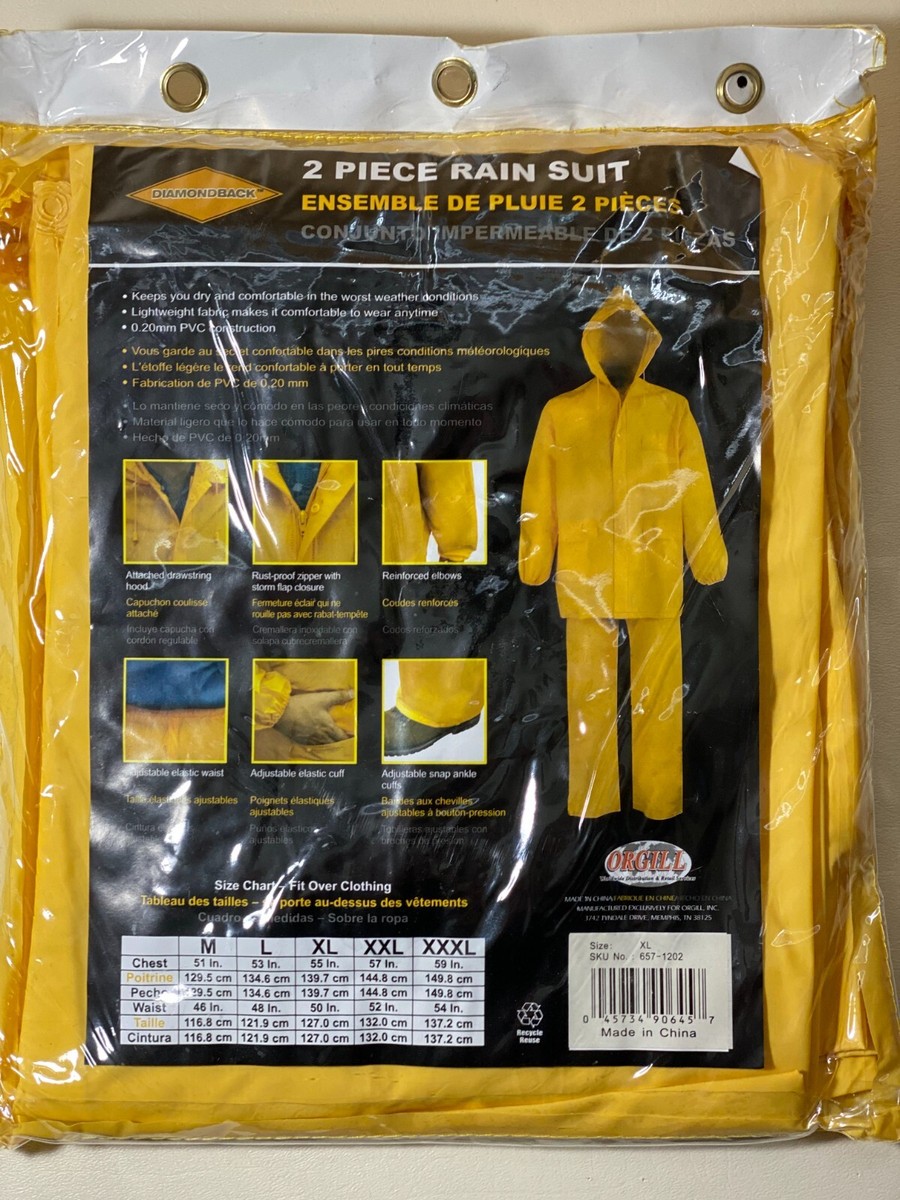 ロー Diamondback Yellow 2 piece Rain Suit XL Jacket and Pants NEW | eBay