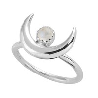925 Sterling Silver Crescent Moon Moonstone Ring .boho/hippy/vintage Jewellery 925 Sterling Silver Crescent Moon Moonstone Ring .boho/hippy/vintage Jewellery