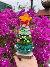  Handmade Crochet  Christmas Tree ( Comes With Lights )