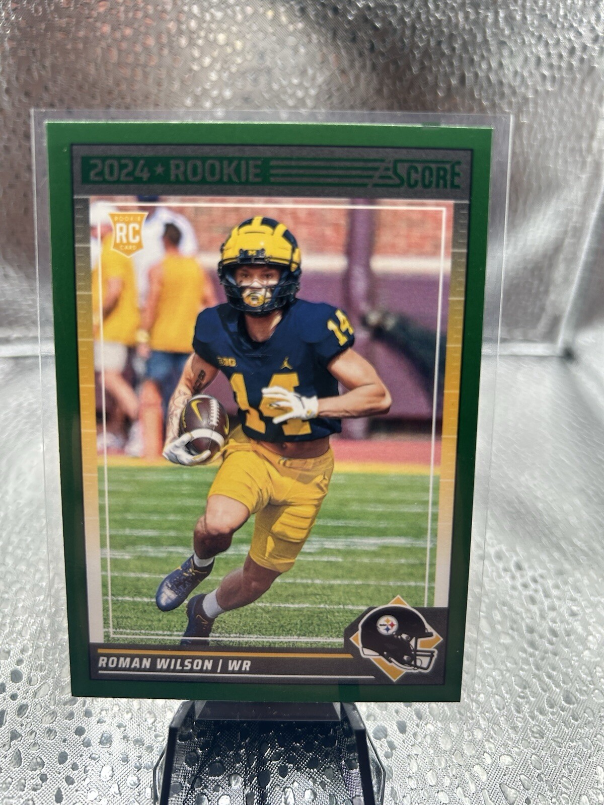 ROMAN WILSON 2024 SCORE GREEN PARRALLEL RC #360 PITTSBURGH STEELERS SPRC