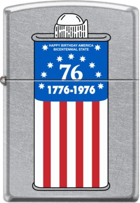 Zippo Bicentennial Fuel Can American Flag 76 1776 - 1976 Street