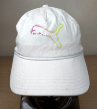 PUMA REBEL ADJUSTABLE STRAPBACK BASEBALL HAT/CAP, WHITE, YOUTH, OUTDOOR/SPORTS