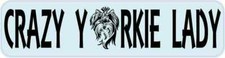 8in x 2in Crazy Yorkie Lady Magnet Car Truck Vehicle Magnetic Sign