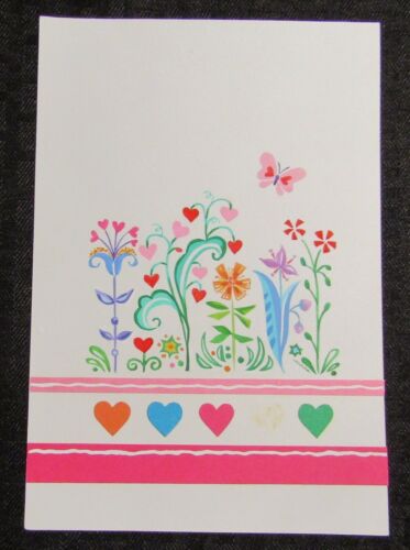 VALENTINES DAY Flowers Hearts & Butterflies 5.5x8" Greeting Card Art #V3430 - Picture 1 of 1