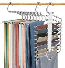 Upgrade 9 Layers Pants Hangers Space Saving 2 Pack Multifunctional Pants Rack No