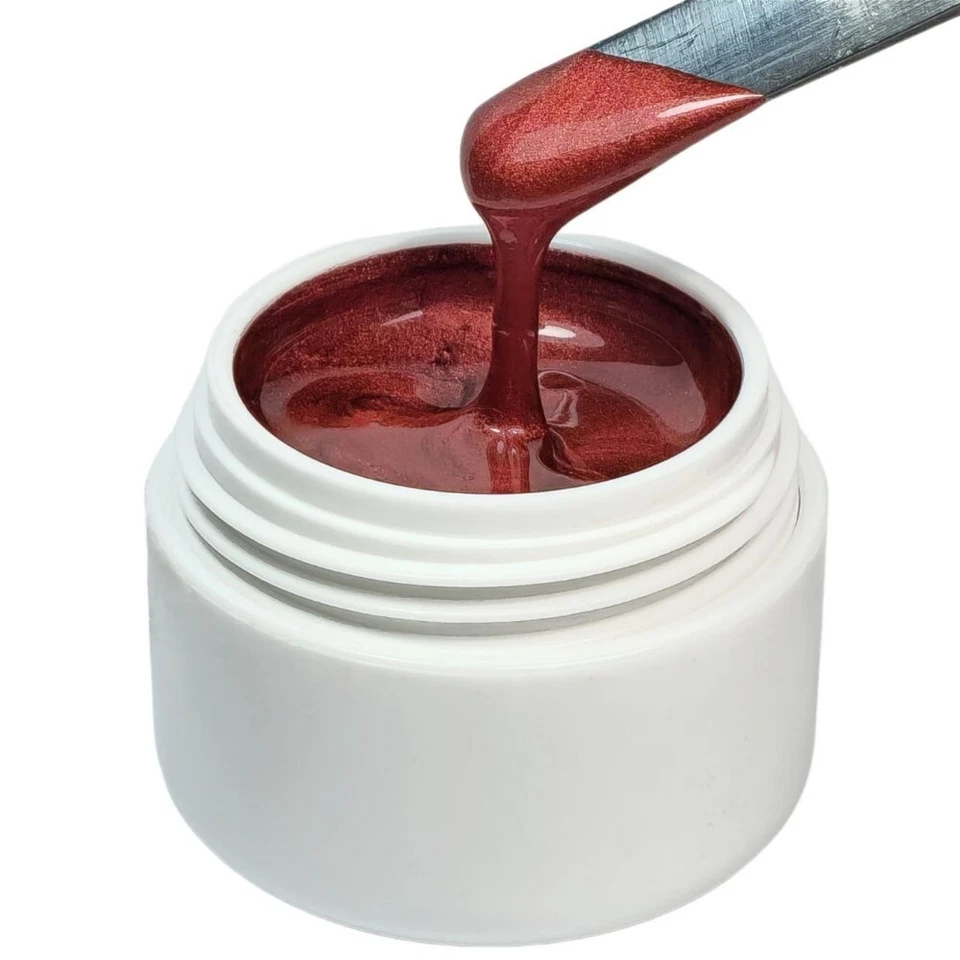 Premium UV Farbgel Red Shine 5ml High Quality Gel Rot Schimmer Fullcover Glitzer - Bild 3 von 4
