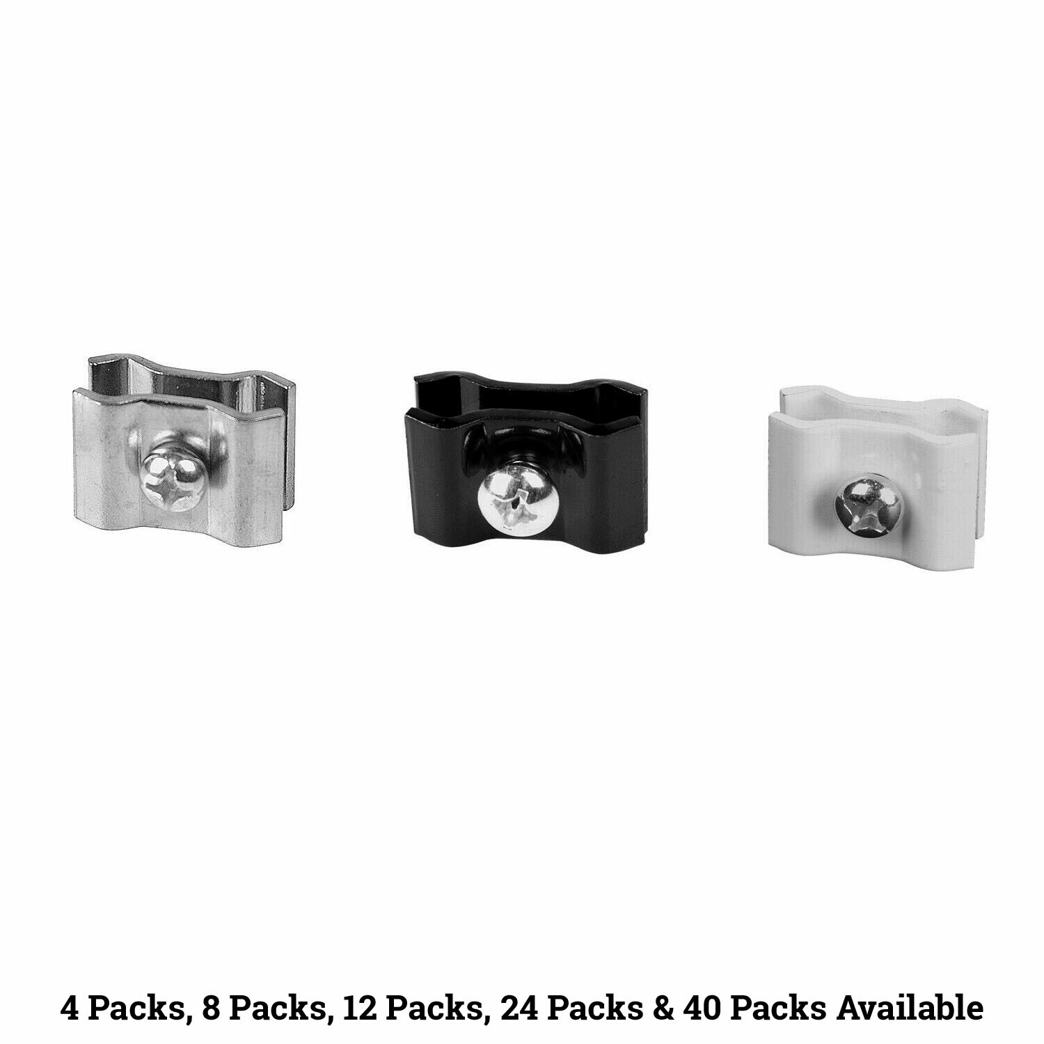 Gridwall Joining Clips, Grid Joiner Connectors Black White or Chrome