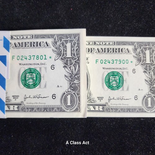 2003 A $1 - 100 Note Star Pack Consecutive Serial #'s Atlanta. F 1930F☆. T8704 - Picture 3 of 4