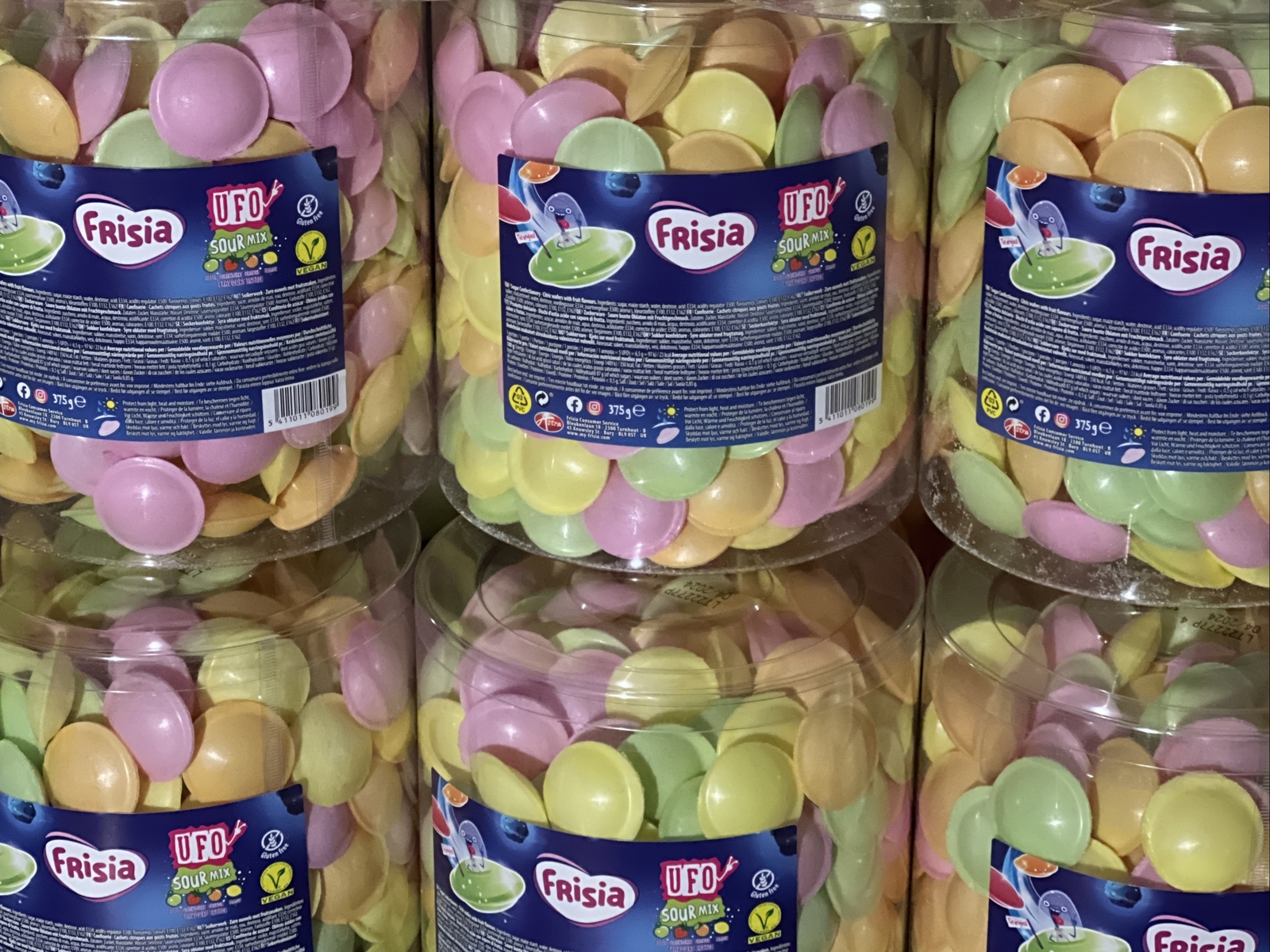 Frisia Sherbet Flying Saucers Sour Mix Vegan 1x 375g Party Bag Filler