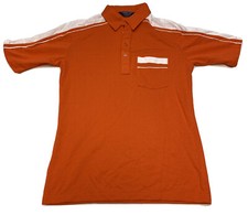 Vintage Orange White Polo Shirt Made in USA Career Club Sz L Clemson Colors