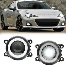 2X For 13-16 Subaru BRZ 15-21 WRX STI Impreza DRL White LED Fog Light &Halo Ring