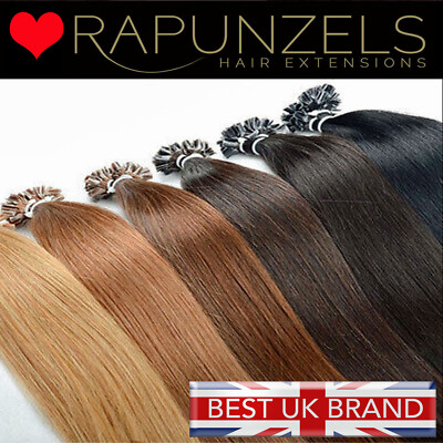 Nagelspitze vorverklebt 0,5 Gramm und 1 Gramm Remy Echthaar Extensions 16'' 18'' 20''  