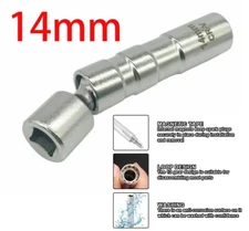1*14mm Magnetic Thin Wall Wobble Spark Plug Socket Sleeve Removal Tool 98mm 3/8”