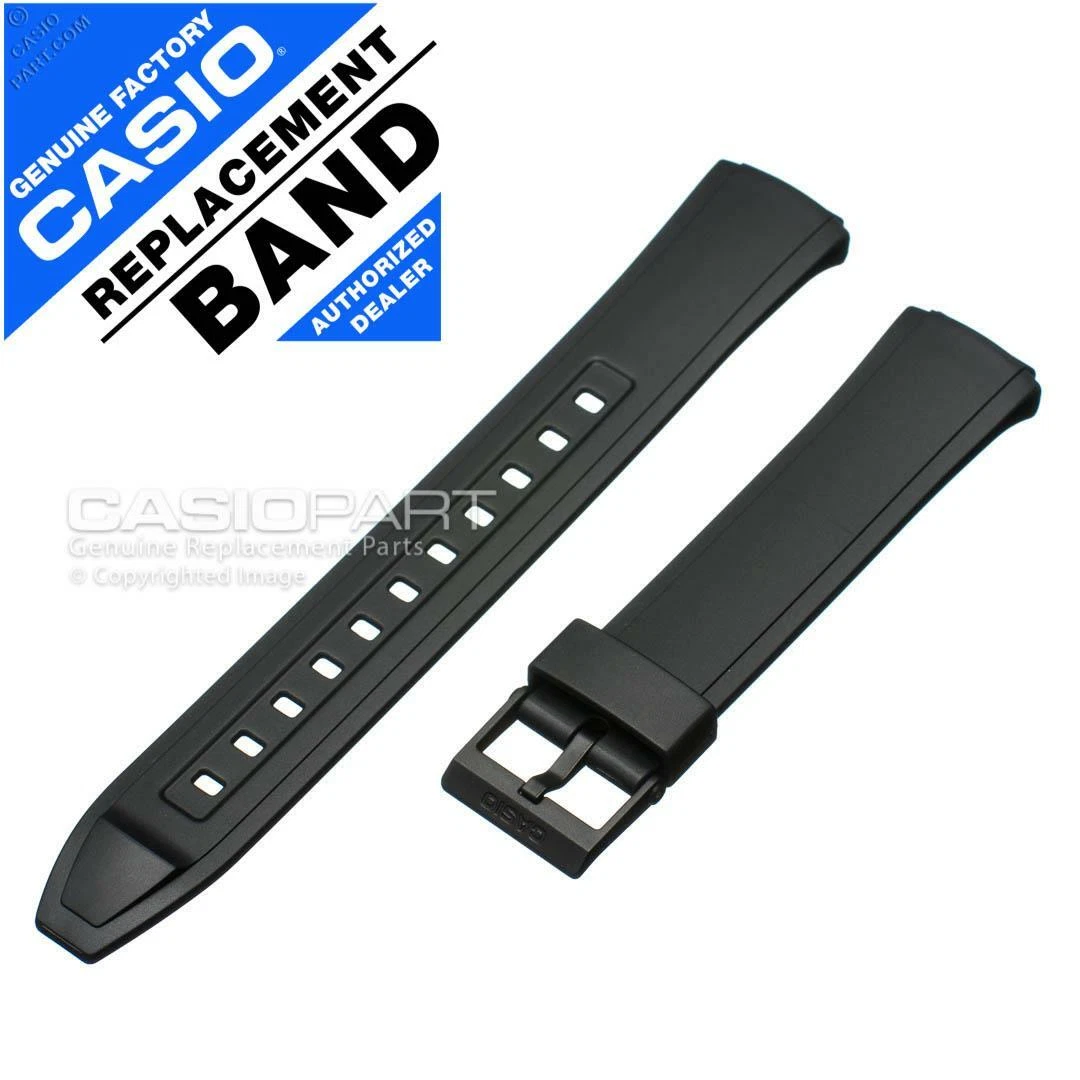 Genuine Casio Black Watch Band f Analog Digital AW 90H AW 90 5156 Rubber Strap