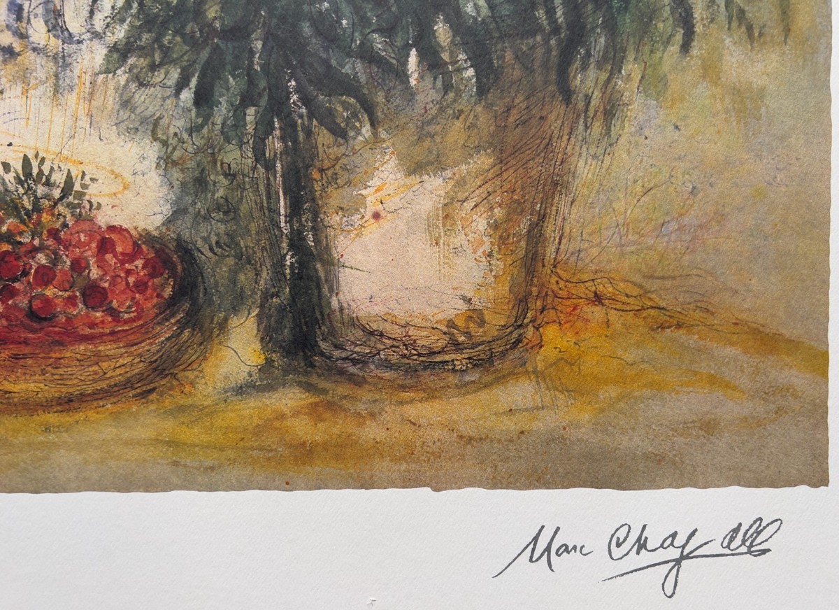 Marc Chagall BOUQUET WITH CHERRIES Facsimile Signed Limited