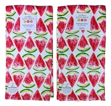 Set of 2 FRUIT MARKET WATERMELON SLICES Terry Kitchen Towels by Kay Dee Designs