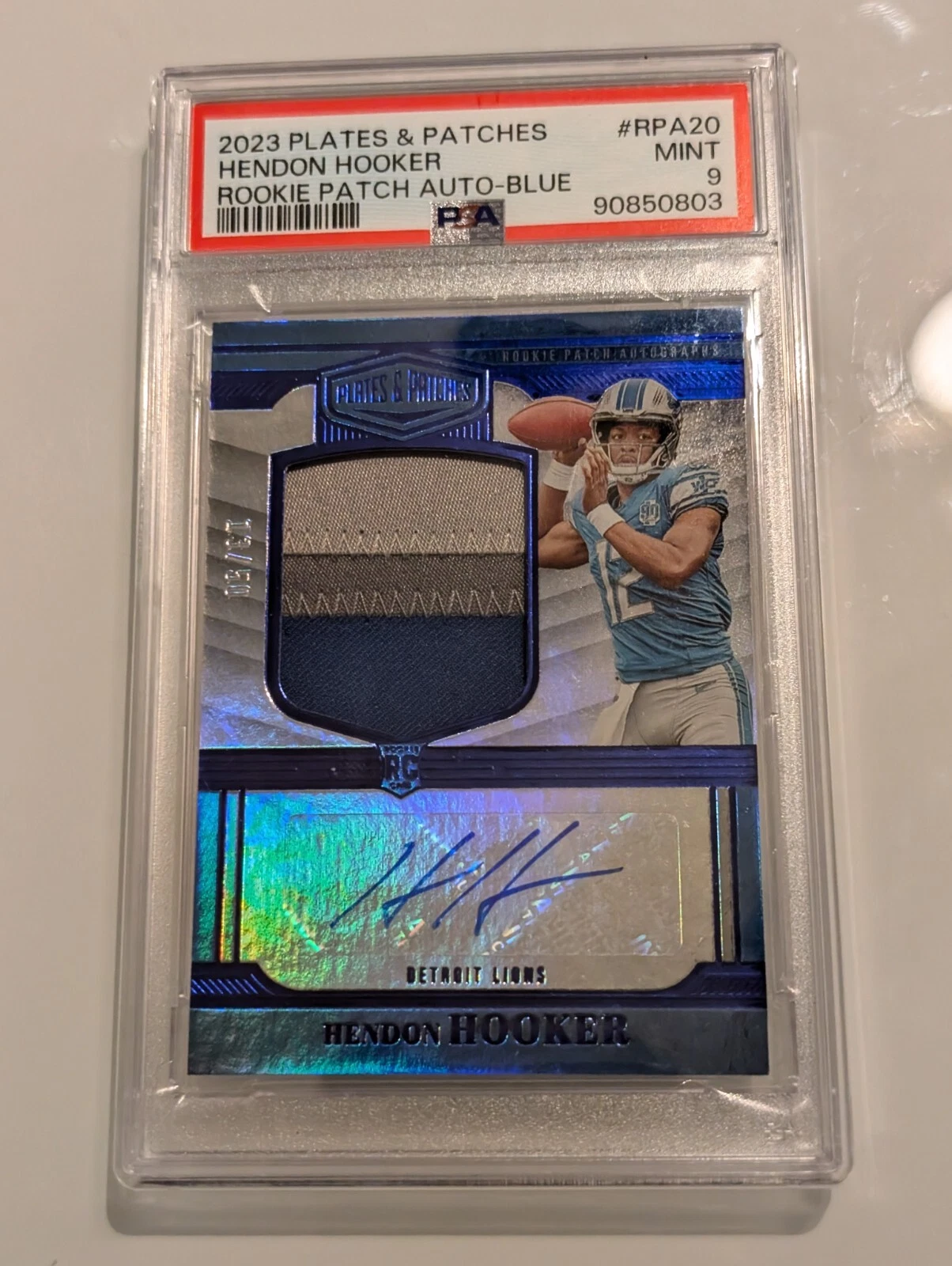 Hendon Hooker Panini Plates & Patches Rookie Patch Autographs #RPA20 Blue
