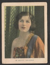 Westminster Tobacco 1921 Stage & Cinema Stars Cigarette Card #18 Betty Valerie