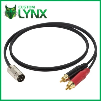 CUSTOM-LYNX QUAD 4 pin spina din a 2 x spine phono RCA. Quad Cavo Piombo 33/34/44/303/405 PRO