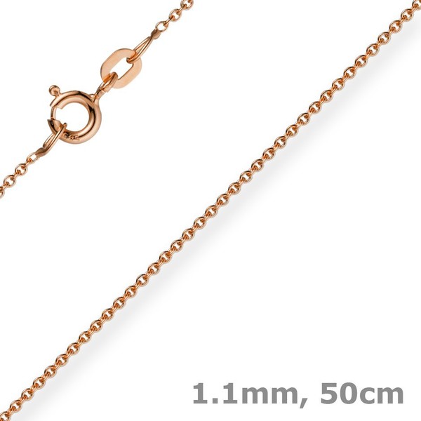 1,1Mm Rund-Ankerkette 585 Gold Rotgold Kette Collier Halskette, 50Cm, Goldkette-image