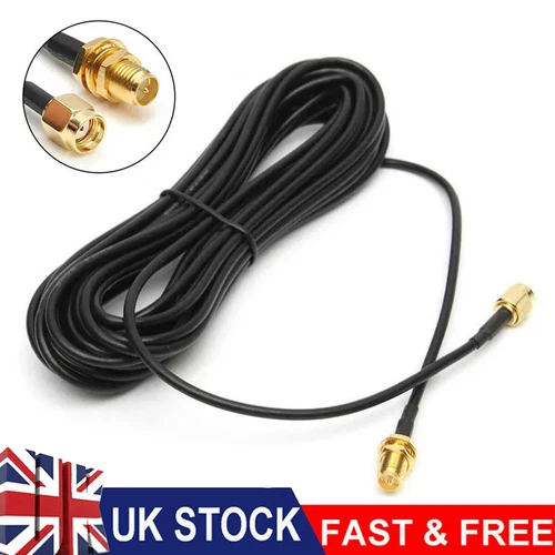 10m RP SMA Male to RP SMA Female Coaxial Pigtail RG174 Antenna Extension Cable.